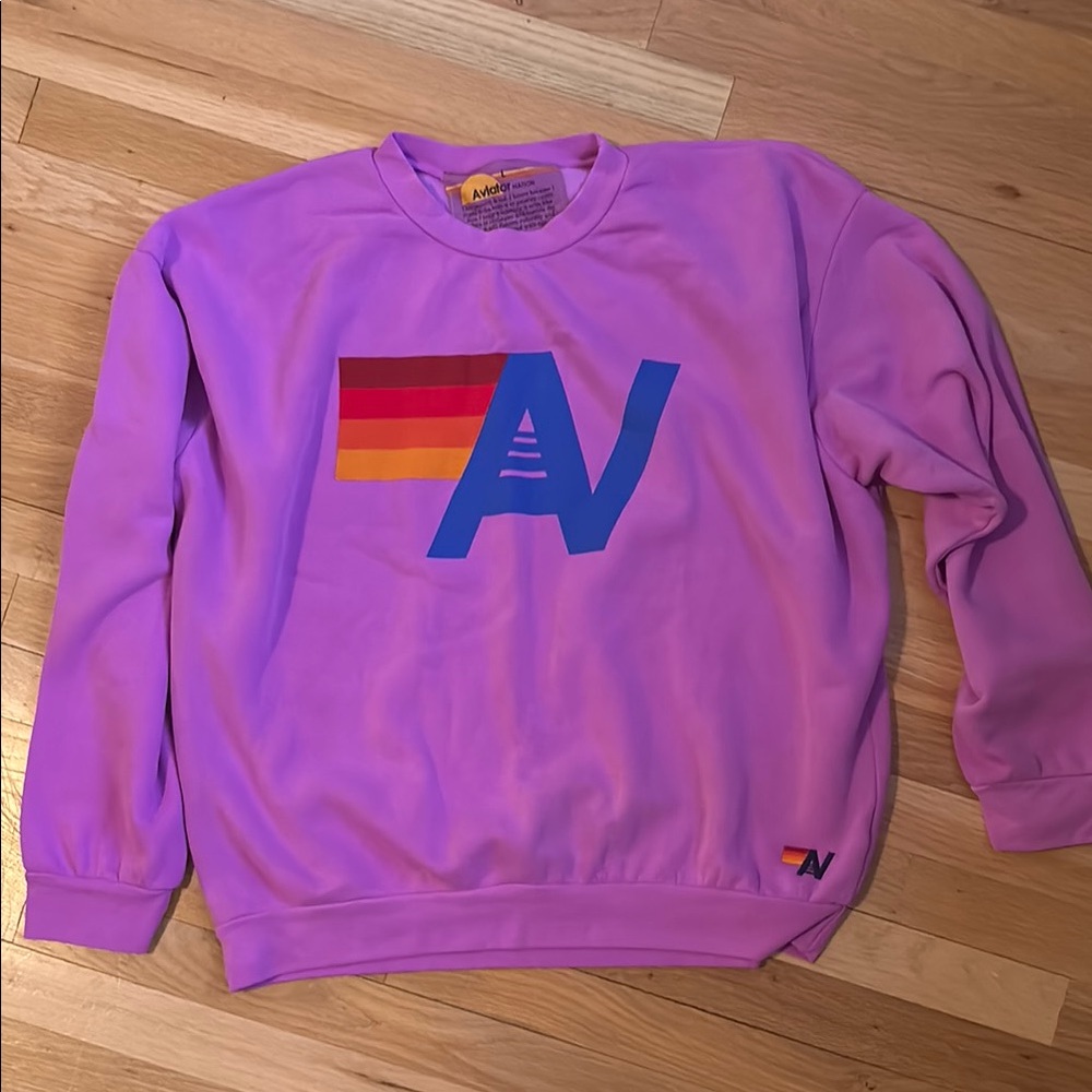 Aviator Nation Purple Retro Graphic Sweatshirt